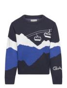 Alpine Jacquard C-Neck Navy GANT