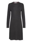 Soft Wool Flared Swt Dress Black Tommy Hilfiger