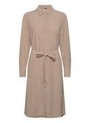 Fluid Viscose Crepe Knee Dress Beige Tommy Hilfiger