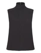 Structure Twll Ns Mock Neck Top Black Calvin Klein