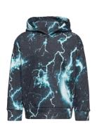 Sweatshirt Hood Aop Blue Lindex