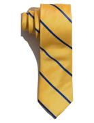 Yellow Blue Single Stripes Silk Tie Patterned AN IVY