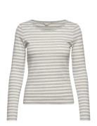 Slim Striped 1X1 Ribbed Ls T-Shirt Grey GANT