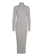 Turtleneck Ribbed Midi-Dress Grey Mango