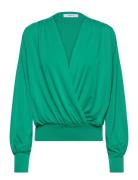 Msgasia Modal Wrap Blouse Green Minus