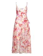 Sorella Printed Midi Dress Pink Bardot