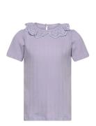 T-Shirt Ss Pointelle Purple En Fant