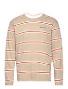 Quarter T-Shirt Ls-Beige / Red / White Beige Edwin