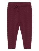 Knit Needle Out Pants Baby Burgundy Müsli By Green Cotton