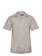 Printed Short Sleeve Shirt Beige Morris