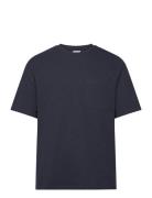 Slhloosesaul Slub Ss O-Neck Tee Navy Selected Homme