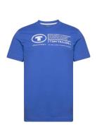 Printed Crewneck T-Shirt Blue Tom Tailor