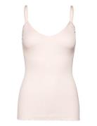 Silk Strap Top W/ Elastic Band Pink Rosemunde