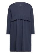 Melange Ruffle Dress Navy Copenhagen Colors