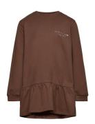 Sweat Dress Brushed W. Ls Brown Copenhagen Colors