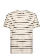 Akkiikki S/S Frotte Stripe Tee Cream Anerkjendt