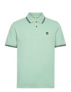 Millers River Tipped Pique Short Sleeve Polo Granite Green Green Timbe...