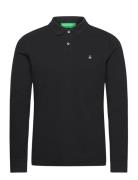 L/S Polo Shirt Black United Colors Of Benetton