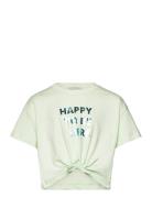 Cropped Knotted T-Shirt Green Tom Tailor