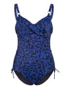 Hope Bay Uw Twist Front Swimsuit With Adjustable Leg Blue Fantasie