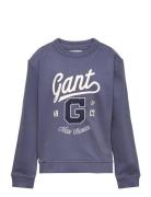 Relaxed Graphic Sweat C-Neck Blue GANT