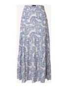 Melissa Dot Print Maxi Skirt Blue Lexington Clothing