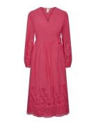 Yasluma Ls Long Wrap Dress S. Noos Pink YAS