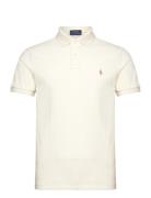 Custom Slim Fit Mesh Polo Shirt Cream Polo Ralph Lauren