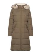 Faux Fur–Trim Hooded Down Coat Brown Lauren Ralph Lauren