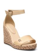 Colorful High Wedge Satin Sandal Beige Tommy Hilfiger