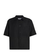 Linen Ss Shirt Black Calvin Klein Jeans
