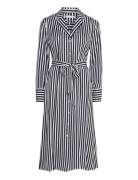 Fluid Stripe Ls Midi Shirt Dress Blue Tommy Hilfiger