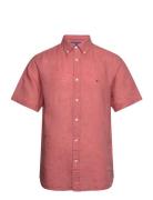 Pigment Dyed Linen Rf Shirt S/S Pink Tommy Hilfiger