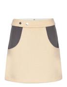 Mini Skirt With Snaps Beige Cannari Concept