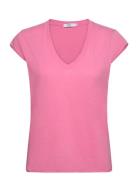 Cc Heart V-Neck T-Shirt Pink Coster Copenhagen