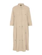 Yascrystal 3/4 Midi Dress S. - Ex Beige YAS