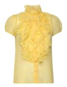 Liljasz Crinkle Ss Shirt Yellow Saint Tropez