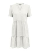 Onltiri-Caro S/S V-Neck Lin Dress Cc Pnt White ONLY