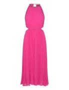 Pleated Cutout Drs Pink Michael Kors