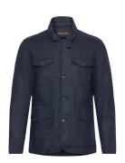 Linen Notched 4Pkt Jkt Navy Michael Kors