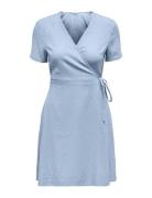 Onladdiction-Caro S/S Linen Dress Cc Pnt Blue ONLY