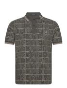 Spellout Graphic Fp Polo Grey Fred Perry