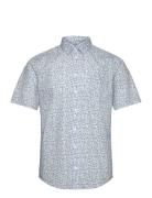 Cfanton Ss Aop Leaves Shirt Blue Casual Friday