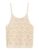 Nlfhivy Croshet Strap Top Beige LMTD