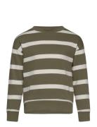 Striped Cotton-Blend Sweatshirt Green Mango