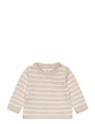 Striped Cotton-Blend Sweater Beige Mango