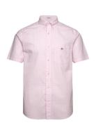 Reg Classic Poplin Gingh Ss Shirt Pink GANT