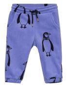 Penguin Fleece Trousers Blue Mini Rodini