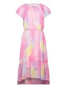 Dress Hi And Low Chiffon Aop Pink Lindex