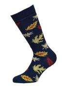 Fall Alpaca Leaves 1-Pack Navy Alpacasocks&Co